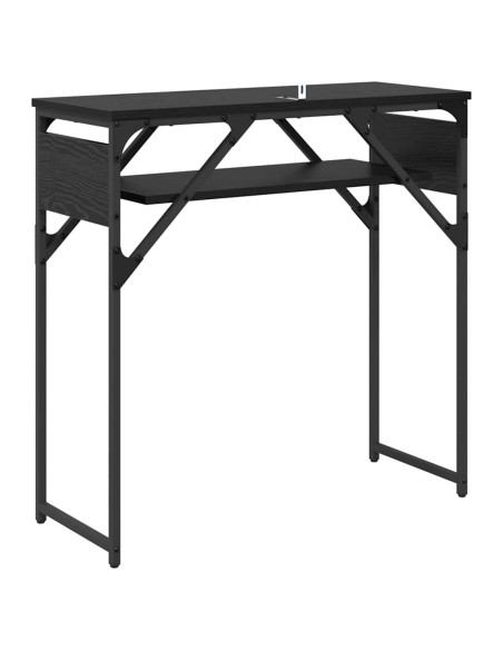 TavoloConsolle Rovere nero 75x30x75cm Legno multistrato