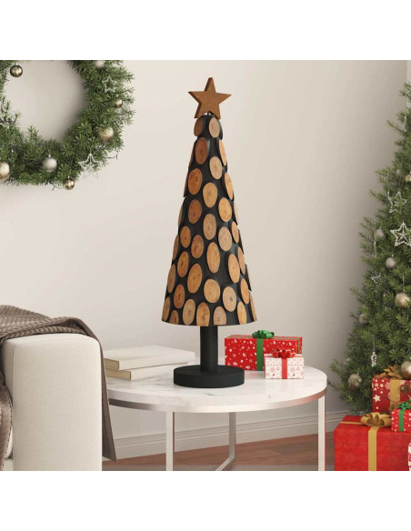 Albero di Natale Marrone 90 cm Legno massello di teak