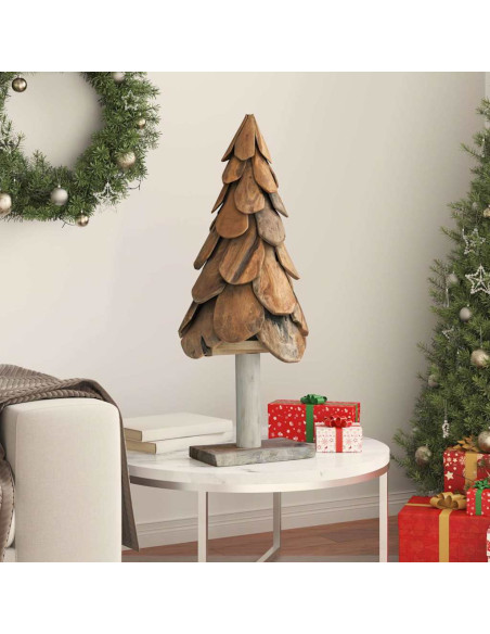 Albero di Natale Marrone 90 cm Legno massello di teak