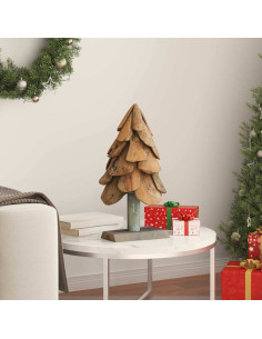 Albero di Natale Marrone 60 cm Legno massello di teak
