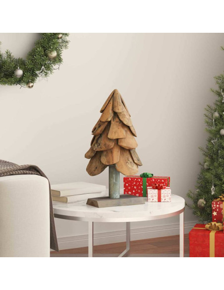 Albero di Natale Marrone 60 cm Legno massello di teak