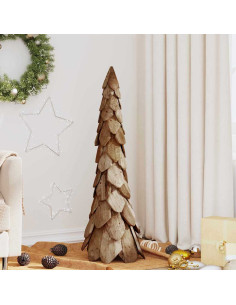 Albero di Natale Marrone 110 cm Legno massello di teak