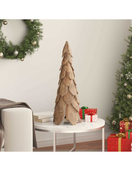Albero di Natale Marrone 80 cm Legno massello di teak