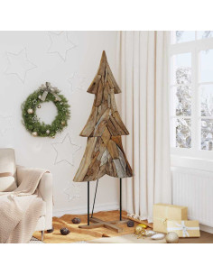 Albero di Natale Marrone 180 cm Legno massello di teak