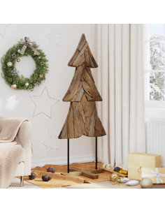 Albero di Natale Marrone 150 cm Legno massello di teak