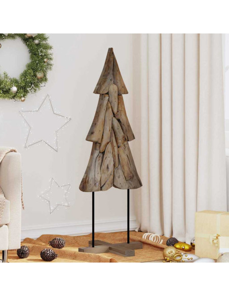 Albero di Natale Marrone 120 cm Legno massello di teak