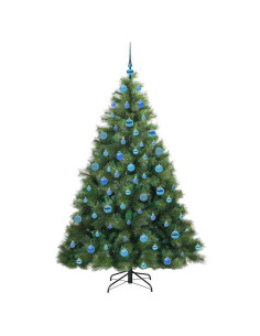 Albero di Natale artificiale con 300 LED Verde 180 cm PE e PVC