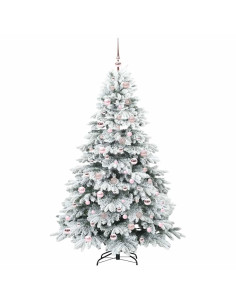 Albero di Natale artificiale con 300 LED Verde 180 cm PE e PVC