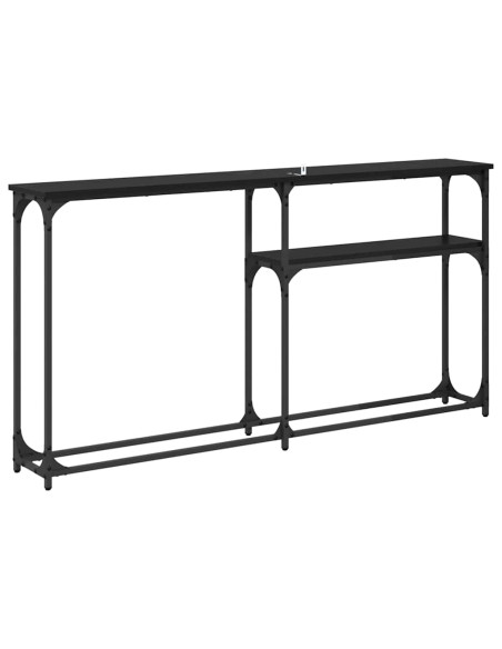 TavoloConsolle Rovere nero 145x22.5x75cm Legno multistrato