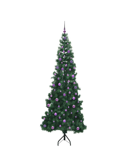 Albero di Natale Artificiale Angolare con 300 LED Verde 240 cm