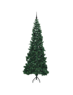 Albero di Natale Artificiale Angolare con 300 LED Verde 240 cm
