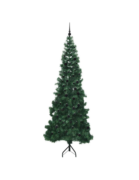 Albero di Natale Artificiale Angolare con 300 LED Verde 240 cm