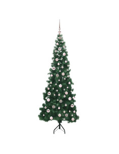 Albero di Natale Artificiale Angolare con 300 LED Verde 210 cm