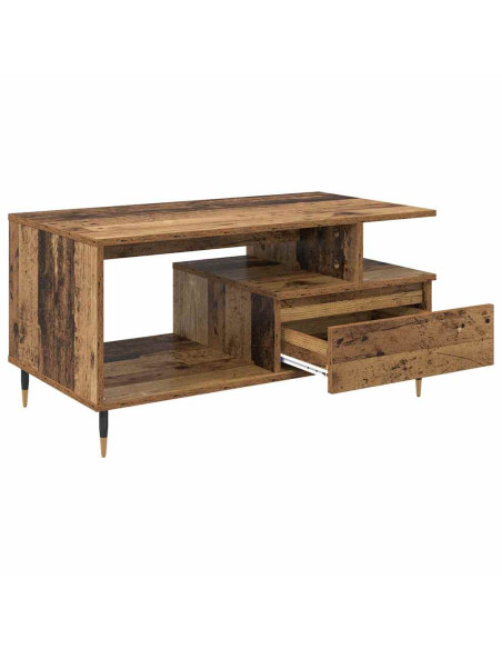 Tavolino da salotto con cassetto Legno vecchio 90 x 49 x 45 cm