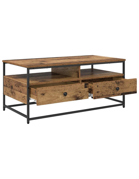 Tavolino da salotto con cassetto Legno vecchio 100 x 51 x 45 cm