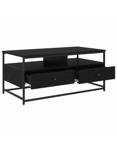 Tavolino da salotto con cassetto Rovere nero 100 x 51 x 45 cm