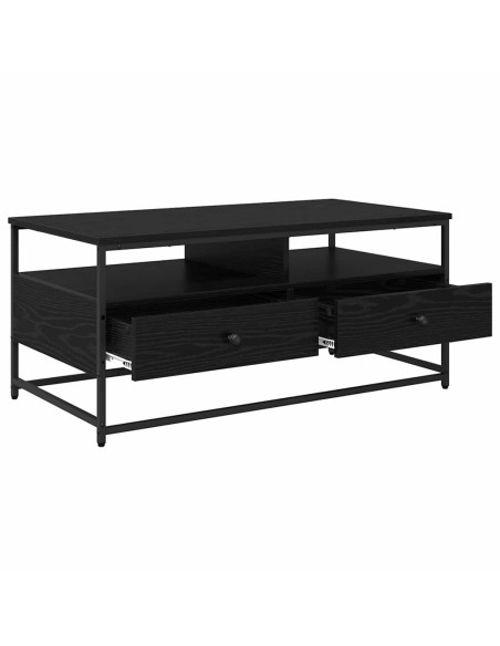 Tavolino da salotto con cassetto Rovere nero 100 x 51 x 45 cm