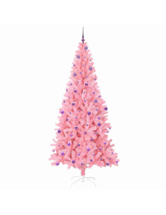 Albero di Natale con 300 LED con supporto Rosa 240 cm PVC