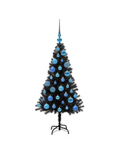 Albero di Natale con 150 LED con supporto Nero 120 cm PVC