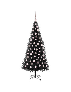 Albero di Natale con 300 LED con supporto Nero 180 cm PVC