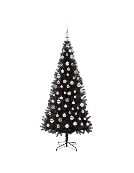 Albero di Natale con 300 LED con supporto Nero 180 cm PVC