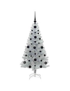 Albero di Natale con 150 LED con supporto Argento 120 cm PET