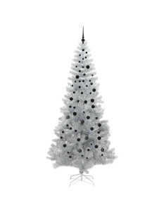 Albero di Natale con 300 LED con supporto Argento 240 cm PET