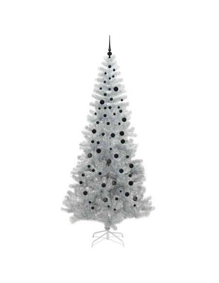 Albero di Natale con 300 LED con supporto Argento 240 cm PET