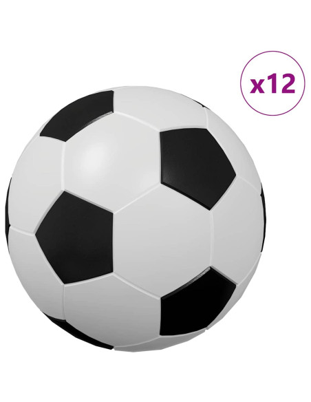 Calcio da Tavolo 12 pcs Bianco e Nero 3.6 x 3.6 cm