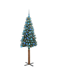Albero di Natale snodato con 300 LED Verde e Bianco 180 cm