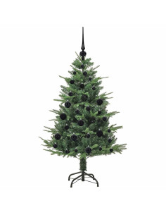 Albero di Natale Artificiale Pre-illuminato con Set di Palline