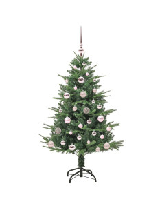 Albero di Natale artificiale preilluminato con set di palline