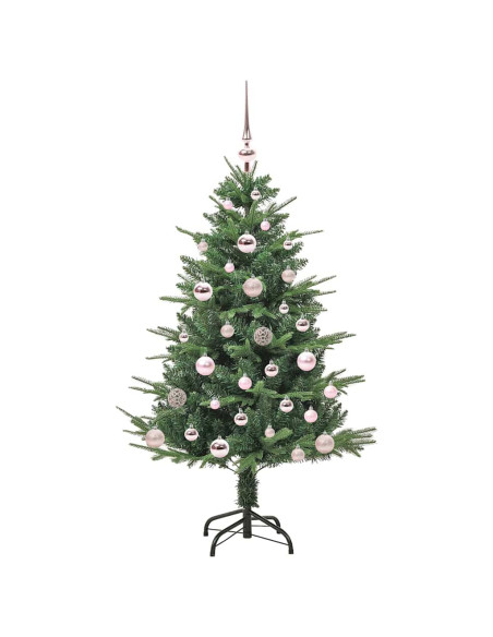 Albero di Natale artificiale preilluminato con set di palline