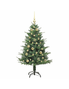 Albero di Natale Artificiale Pre-illuminato con Set di Palline