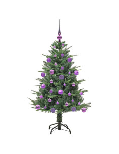 Albero di Natale Artificiale Pre-illuminato con Set di Palline