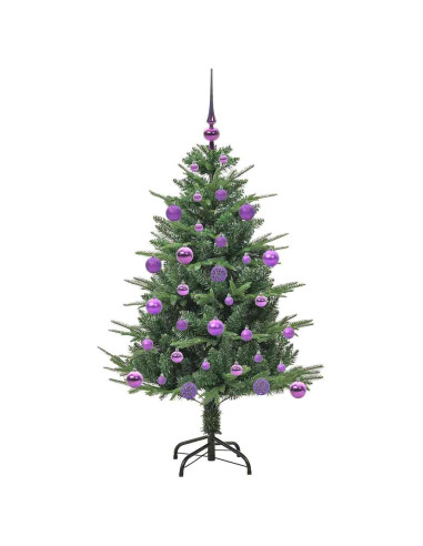 Albero di Natale Artificiale Pre-illuminato con Set di Palline