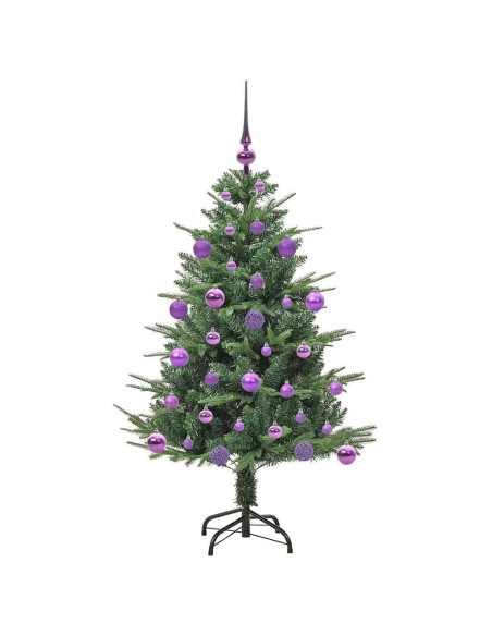Albero di Natale Artificiale Pre-illuminato con Set di Palline