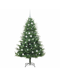 Albero di Natale Artificiale Pre-illuminato con Set di Palline