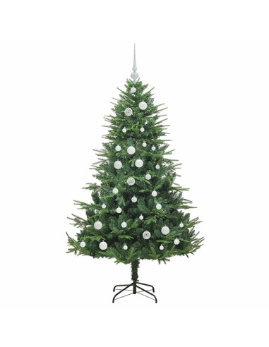 Albero di Natale Artificiale Pre-illuminato con Set di Palline