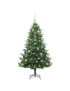 Albero di Natale Artificiale Pre-illuminato con Set di Palline