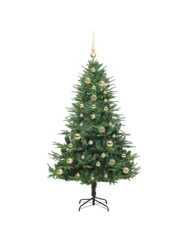 Albero di Natale Artificiale Pre-illuminato con Set di Palline