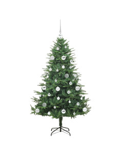 Albero di Natale artificiale preilluminato con set di palline