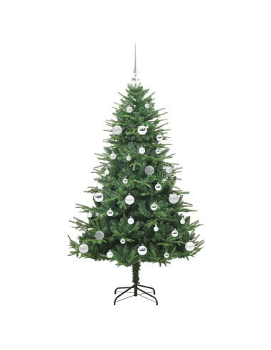 Albero di Natale Artificiale Pre-illuminato con Set di Palline