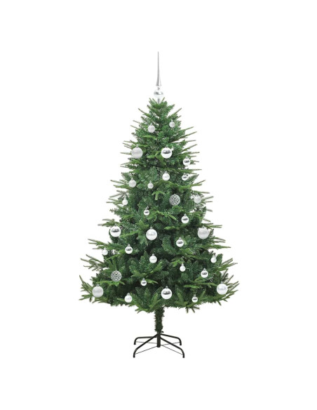 Albero di Natale Artificiale Pre-illuminato con Set di Palline