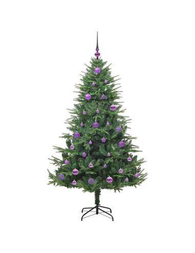 Albero di Natale Artificiale Pre-illuminato con Set di Palline