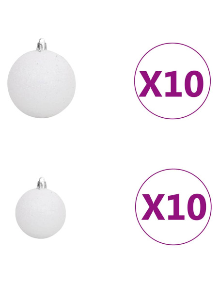 Albero di Natale Artificiale Pre-illuminato con Set di Palline