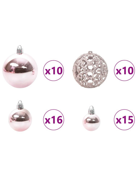 Albero di Natale artificiale preilluminato con set di palline