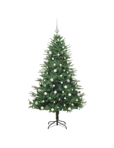 Albero di Natale artificiale preilluminato con set di palline