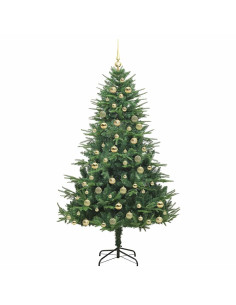 Albero di Natale artificiale preilluminato con set di palline