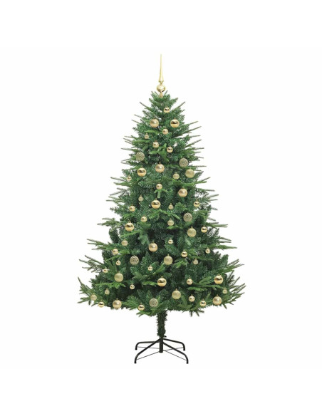 Albero di Natale Artificiale Pre-illuminato con Set di Palline